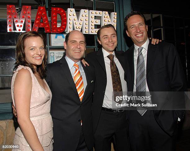 Actress Elisabeth Moss, creator/producer Matthew Weiner, actor Vincent Kartheiser and AMC general manager Charlie Collier attend the Second Season Of...