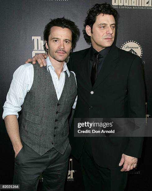 Damian Walshe-Howling and Vince Colosimo attends the Godfather Symphony Premiere and DVD release at the State Theatre on July 22, 2008 in Sydney,...