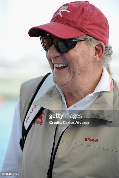 King Juan Carlos of Spain prepares to board the yacht 'Bribon' during the first day of The 14th Breitling Sailing Cup on July 22, 2008 in Palma de...