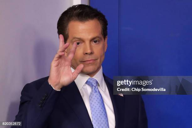 Anthony Scaramucci attends the daily White House press briefing in the Brady Press Briefing Room at the White House July 21, 2017 in Washington, DC....