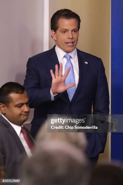 Anthony Scaramucci attends the daily White House press briefing in the Brady Press Briefing Room at the White House July 21, 2017 in Washington, DC....
