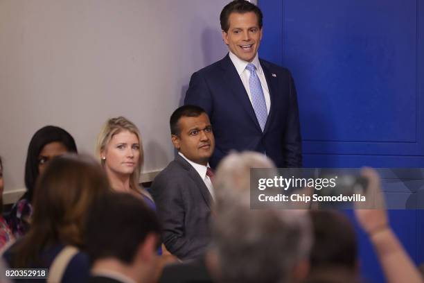 Anthony Scaramucci attends the daily White House press briefing in the Brady Press Briefing Room at the White House July 21, 2017 in Washington, DC....