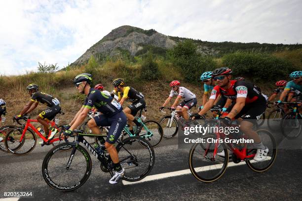 The peloton rides through the countryside during stage 19 of the 2017 Le Tour de France, a 222.5km stage from Embrun to Salon-de-Provence on July 21,...