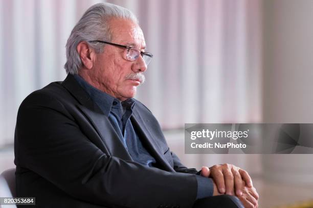 Edward James Olmos attends Platino Awards 2017 press conference on July 21, 2017 in Madrid, Spain.