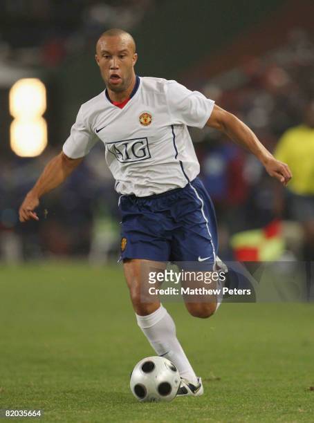 Mikael Silvestre of Manchester United in action during the Vodacom Challenge pre-season friendly match between Orlando Pirates and Manchester United...