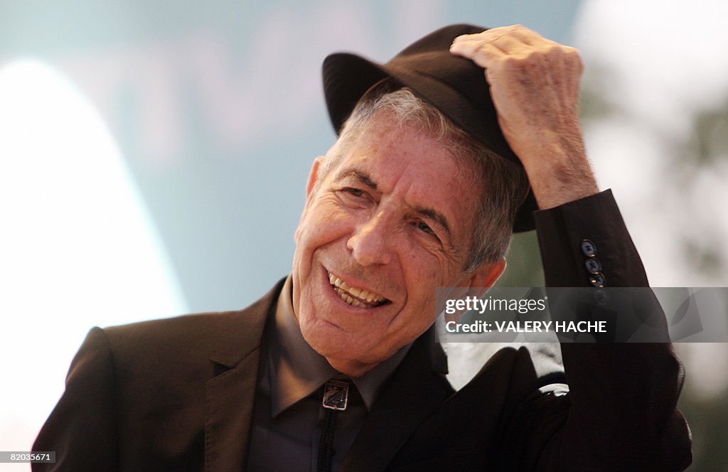 Canadian singer Leonard Cohen performs d