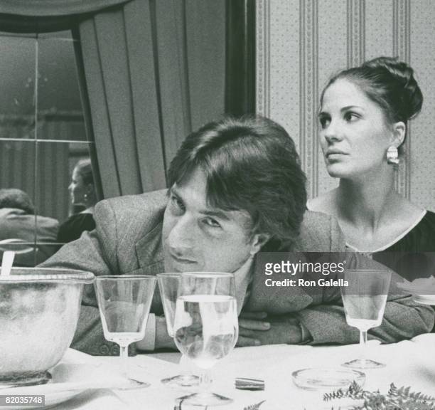 Anne Byrne and actor Dustin Hoffman attending "National Academy Of Arts And Sciences Salute To Bob Evans" on October 30, 1975 at the Americana Hotel...