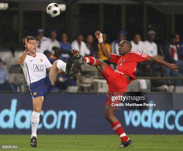 Darron Gibson of Manchester United in action during the Vodacom Challenge pre-season friendly match between Orlando Pirates and Manchester United at...