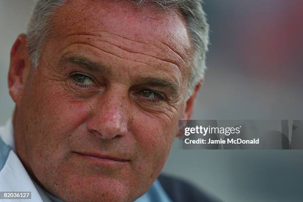 Cardiff manager Dave Jones looks on during the Algarve Challenge Cup match between Guimaraes and Cardiff City at the Estadio Algarve on July 22, 2008...