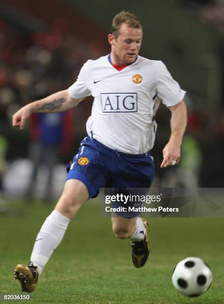 Wayne Rooney of Manchester United in action during the Vodacom Challenge pre-season friendly match between Orlando Pirates and Manchester United at...