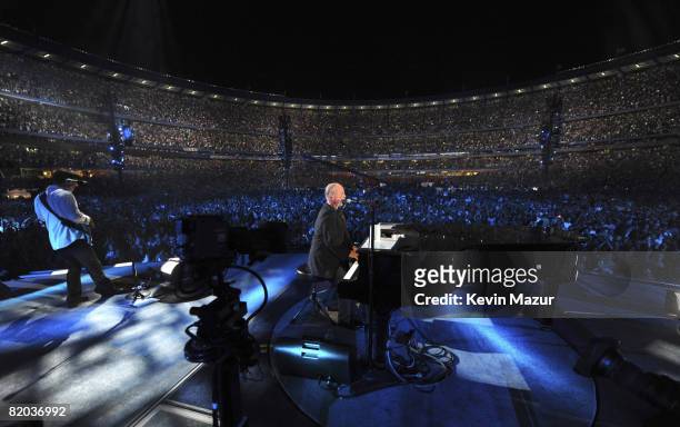 Exclusive* Billy Joel performs during the "Last Play at Shea" at Shea Stadium on July 16, 2008 in Queens, NY.