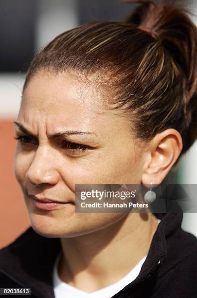 Former Silver Fern Temepara George announces to the media her new role with Counties Manukau Sport as the new Netball Development Officer at Homai...