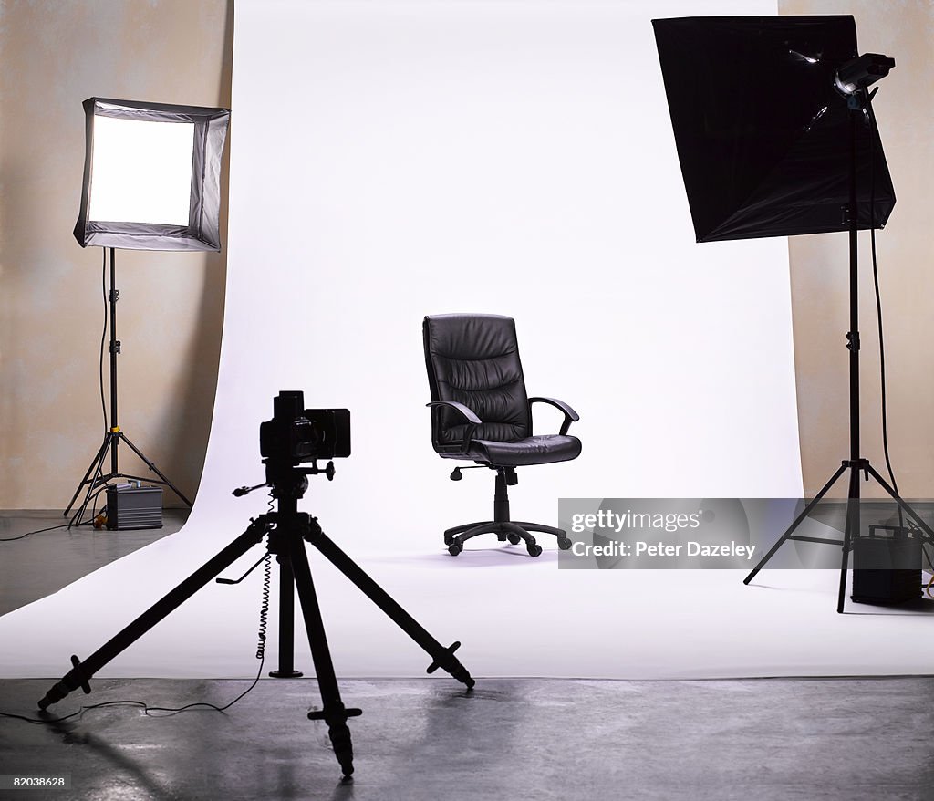 Hot seat in photographic studio.