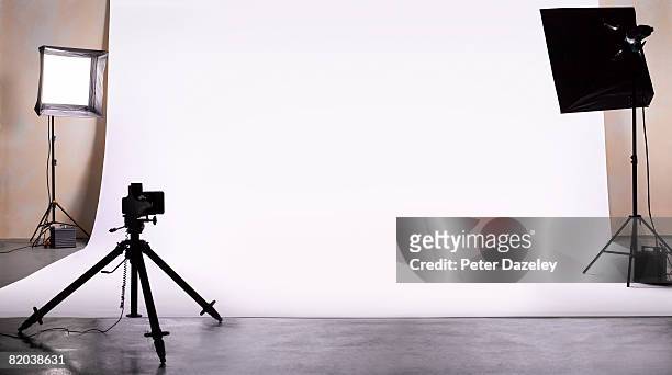 empty photography studio ready for shoot. - photography themes stock pictures, royalty-free photos & images