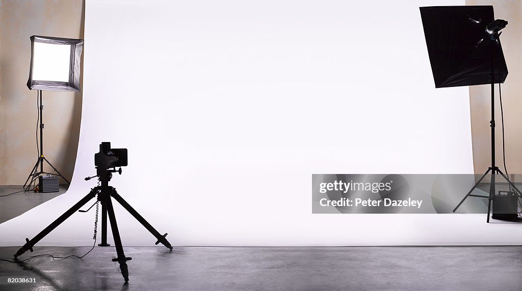 Empty photography studio ready for shoot.