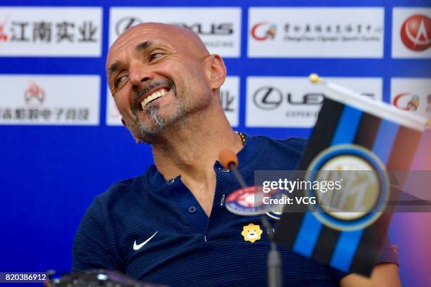 Head coach Luciano Spalletti of FC Internazionale attends a press conference ahead of the pre-season friendly match between FC Internazionale and FC...