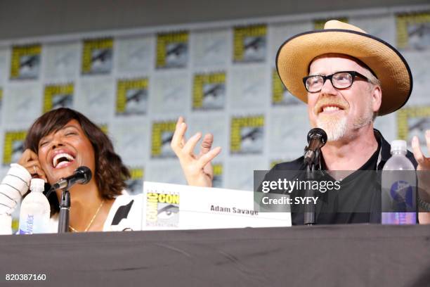 Hosts The Great Debate Panel" -- Pictured: Aisha Tyler, Adam Savage --