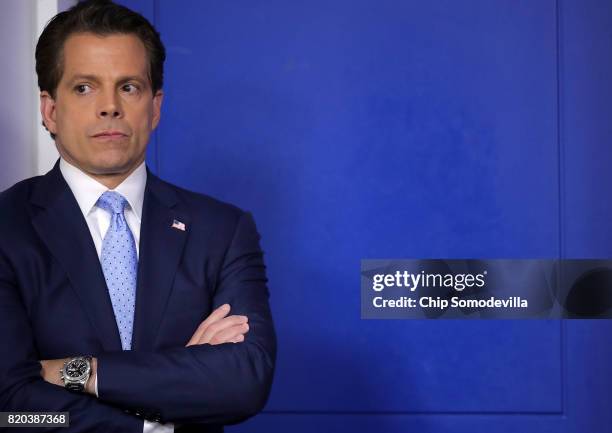 Anthony Scaramucci attends the daily White House press briefing in the Brady Press Briefing Room at the White House July 21, 2017 in Washington, DC....