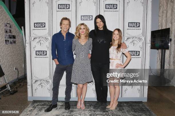 Actors Kevin Bacon, Kyra Sedgwick, Travis Bacon and Ryann Shane visit Build to discuss the new Lifetime film "Story of a Girl" at Build Studio on...