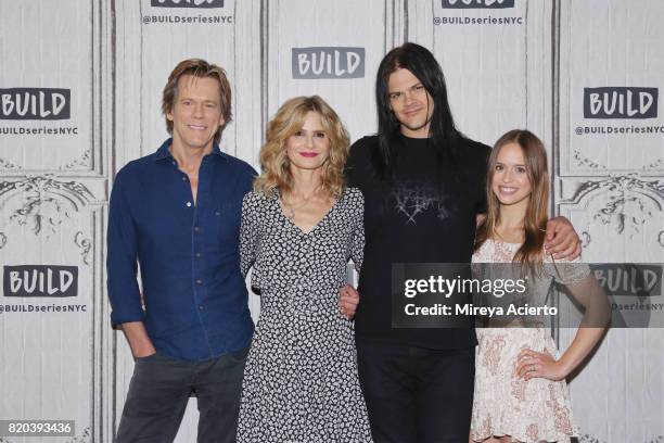 Actors Kevin Bacon, Kyra Sedgwick, Travis Bacon and Ryann Shane visit Build to discuss the new Lifetime film "Story of a Girl" at Build Studio on...