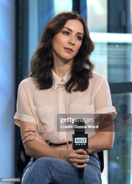 Troian Bellisario appears to promote "This Bar Saves Lives" during the BUILD Series at Build Studio on July 21, 2017 in New York City.