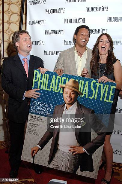 Jason Binn, Terrence Howard and Sarah Schaffer attend Philadelphia Style Magazine Summer Issue Launch Party on July 22, 2008 in Philadelphia,...