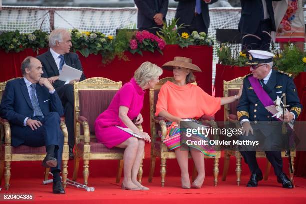 Prince Laurent of Belgium, Princess Claire of Belgium, Princess Astrid of Belgium and Prince Lorenz of Belgium attend the National Day Parade on July...