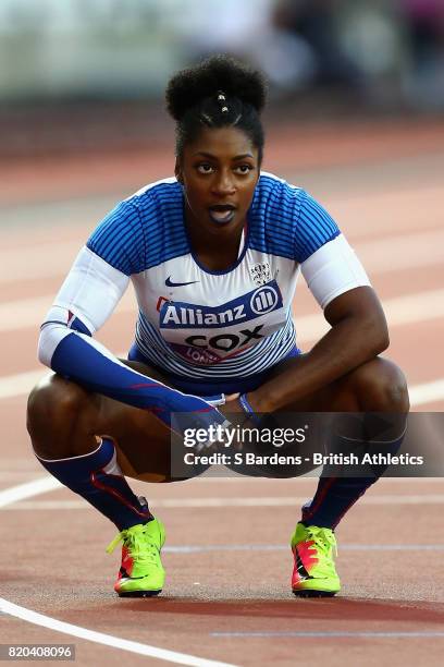 Kadeena Cox of Great Britain catches her breath after winning the Womens 400m T38 final during day eight of the IPC World ParaAthletics Championships...