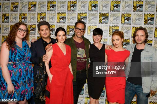 Monkeys Panel" -- Pictured: Alicia Lutes, Terry Matalas, Emily Hampshire, Todd Stashwick, Amanda Schull, Alisen Down, and Aaron Stanford --