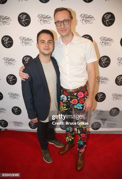 Native Ken Co-Owner Christos Tsiplakos and Native Ken Co-Owner Adam Porter Smith pose at the Native Ken Eyewear NYC Launch Party at Native Ken on...