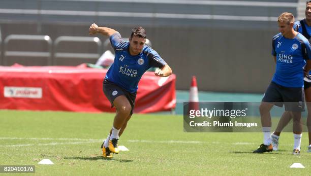 Matty James of Leicester City during the training session in Hong Kong ahead of the Premier League Asia Trophy final against Liverpool, on July 21,...