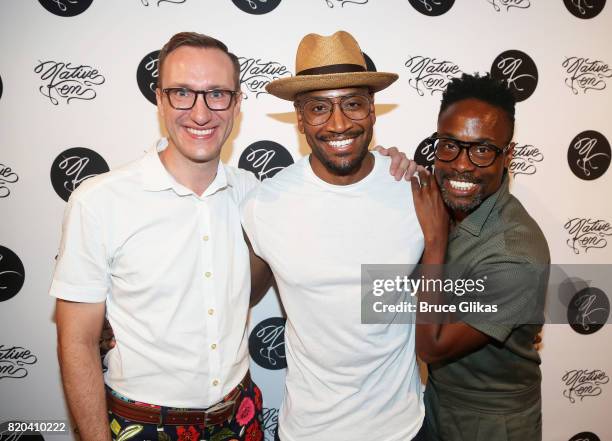 Adam Porter Smith, Bryan Terrell Clark, Billy Porter pose at the Native Ken Eyewear NYC Launch Party at Native Ken on July 20, 2017 in New York City.