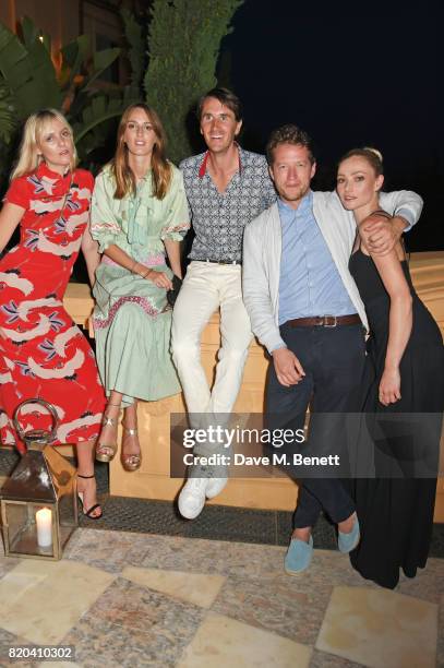 Jana Sascha Haveman, Lady Alice Manners, Otis Ferry, Robin Scott-Lawson and Clara Paget attend the Lelloue launch party at Villa St. George on July...