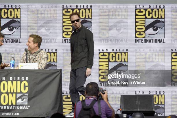 Actor Kevin Sussman walks onstage at the "The Big Bang Theory" panel during Comic-Con International 2017 at San Diego Convention Center on July 21,...