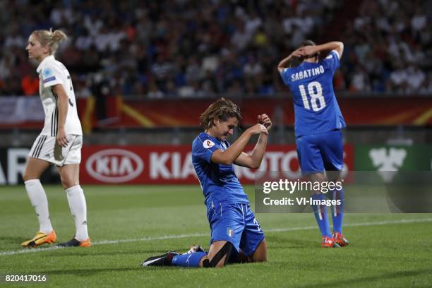 Kathrin Julia Hendrich of Germany women, Cristiana Girelli of Italy Women, Daniela Sabatino of Italy Women during the UEFA WEURO 2017 Group B group...