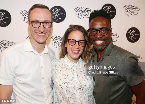 Adam Porter Smith, Jessie Mueller and Billy Porter pose at the Native Ken Eyewear NYC Launch Party at Native Ken on July 20, 2017 in New York City.