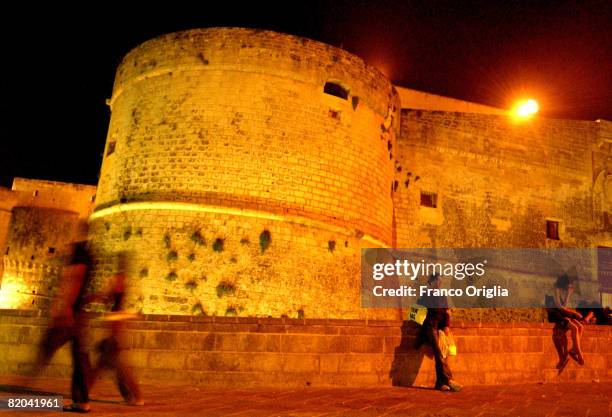 View of the castle of Otranto on August 16 in Salento, Italy. Salento is that strip of land that forms the heel of the boot . It is located between...