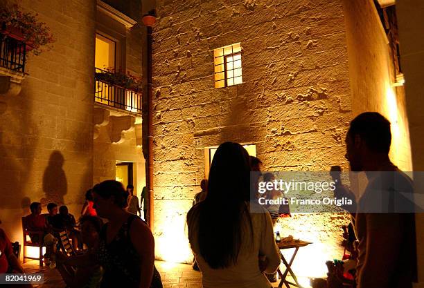 An Ice cream parlour in a small square of Maglie on August 16 in Salento, Italy. Salento is that strip of land that forms the heel of the boot . It...