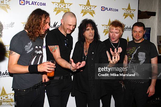 Stone Gods and Alice Cooper arrive at the Classic Rock Roll of Honour 2008 Nominations Launch at The Border Line on July 23, 2008 in London, England.