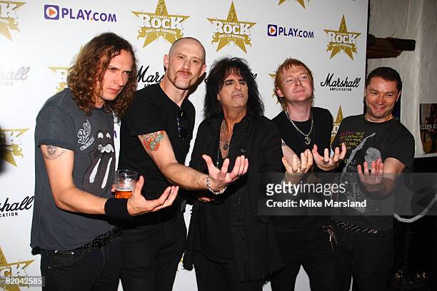 Stone Gods and Alice Cooper arrive at the Classic Rock Roll of Honour 2008 Nominations Launch at The Border Line on July 23, 2008 in London, England.