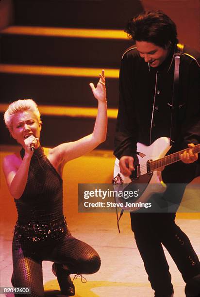 Roxette singer Marie Fredriksson during a live performance in San Francisco.