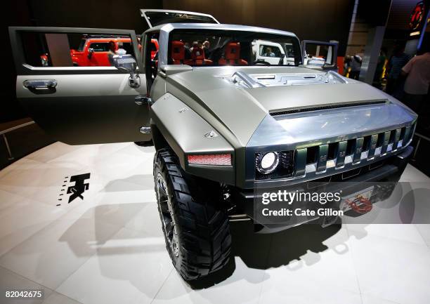 The Hummer HX concept car, is displayed at the British International Motor Show on July 23, 2008 in London, England. The 2008 British International...