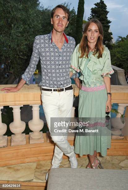 Otis Ferry and Lady Alice Manners attend the Lelloue launch party at Villa St. George on July 21, 2017 in Cannes, France.
