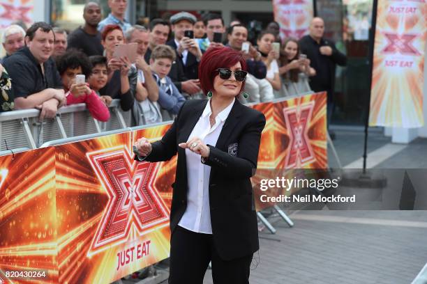 Sharon Osbourne arriving at The X Factor Bootcamp auditions at Wembley Arena on July 21, 2017 in London, England.