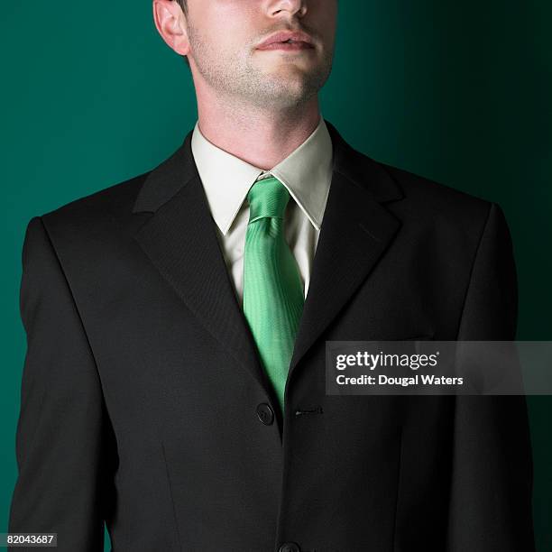 businessman in green tie. - green suit stock pictures, royalty-free photos & images