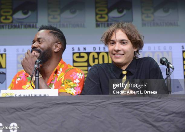 Actors Colman Domingo and Frank Dillane speak onstage at Comic-Con International 2017 AMC's "Fear The Walking Dead" Panel at San Diego Convention...