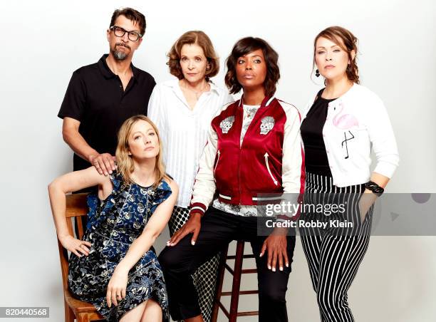 Actors Lucky Yates, Judy Greer, Jessica Walter, Aisha Tyler, and Amber Nash from FX's 'Archer' pose for a portrait during Comic-Con 2017 at Hard Rock...