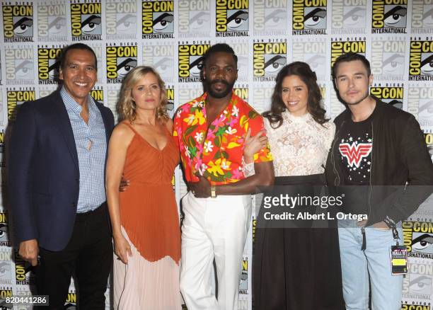 Actors Michael Greyeyes, Kim Dickens, Colman Domingo, Mercedes Mason, and Sam Underwood attend Comic-Con International 2017 AMC's "Fear The Walking...