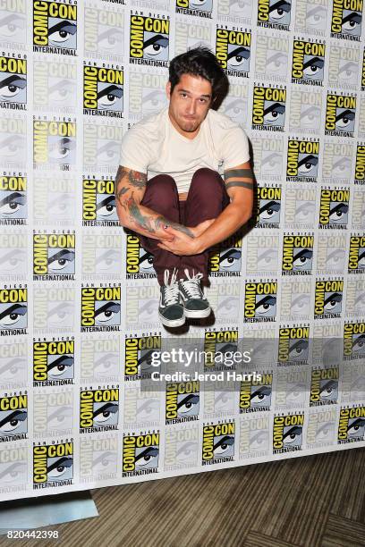 Actor Tyler Posey attends 'Teenwolf' press line at Comic Con on July 21, 2017 in San Diego, California.
