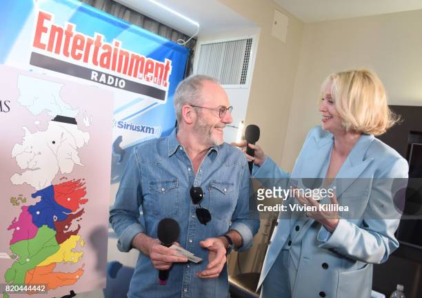 Liam Cunningham; and Gwendoline Christie attend SiriusXM's Entertainment Weekly Radio Channel Broadcasts From Comic Con 2017 at Hard Rock Hotel San...
